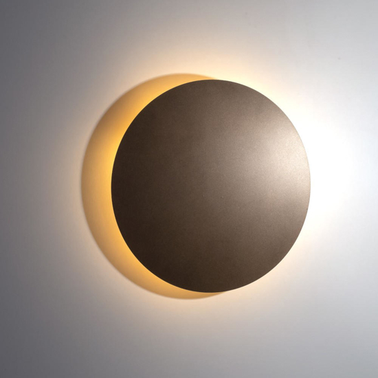 Applique disco 40cm marrone da parete moderna